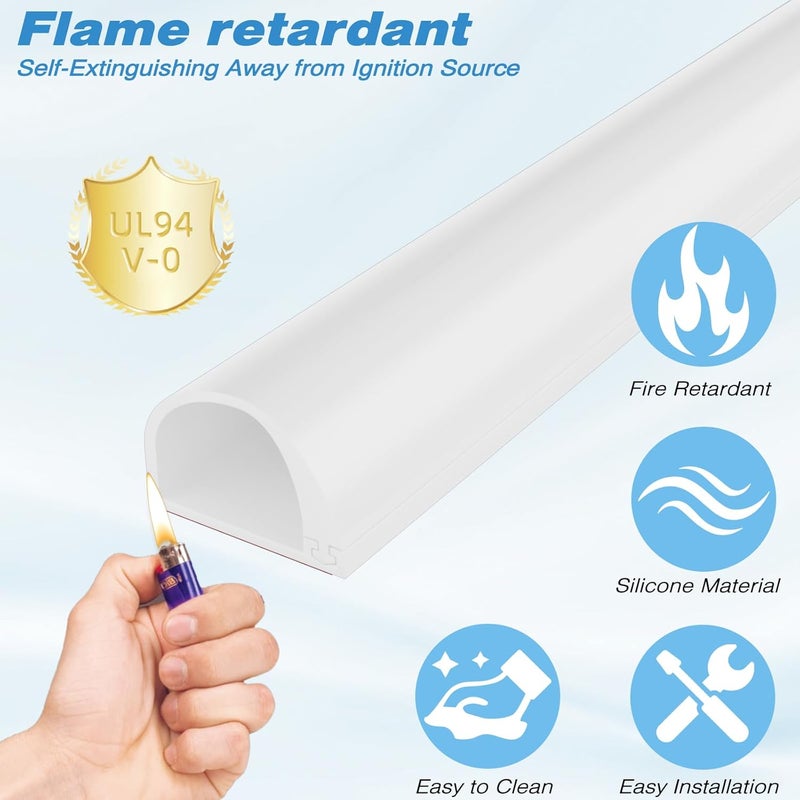 MUSRCYIO 39" Silicone Cord Hider for 1 Cord,Flexible Side-Opening Self-Adhesive Cord Covers for Wires on Wall Mount TV,Easier Setup for Home Office Cable Management Wire Hider,0.54" W x 0.39" H,White - Image 3